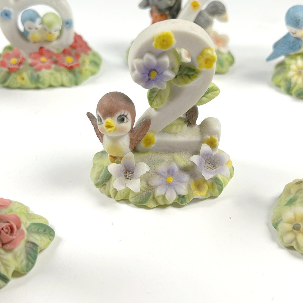 George Good Porcelain Birthday Number Cake Toppers Set of 7 Vintage 1980s - Picture 3 of 14